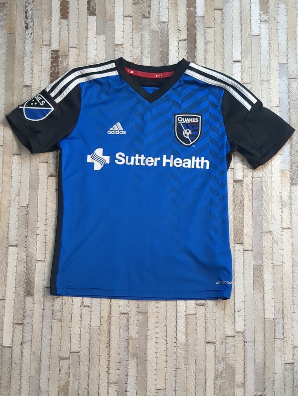adidas San Jose Earthquakes Sutter Health MLS Youth Kids M Soccer Home Jersey